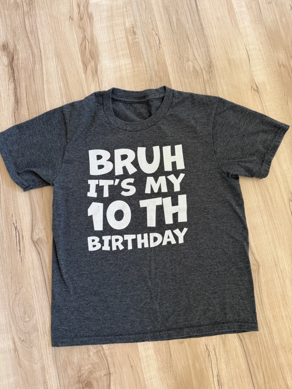 Kids' Dark Gray 'Bruh It's My 10th Birthday' Tee
